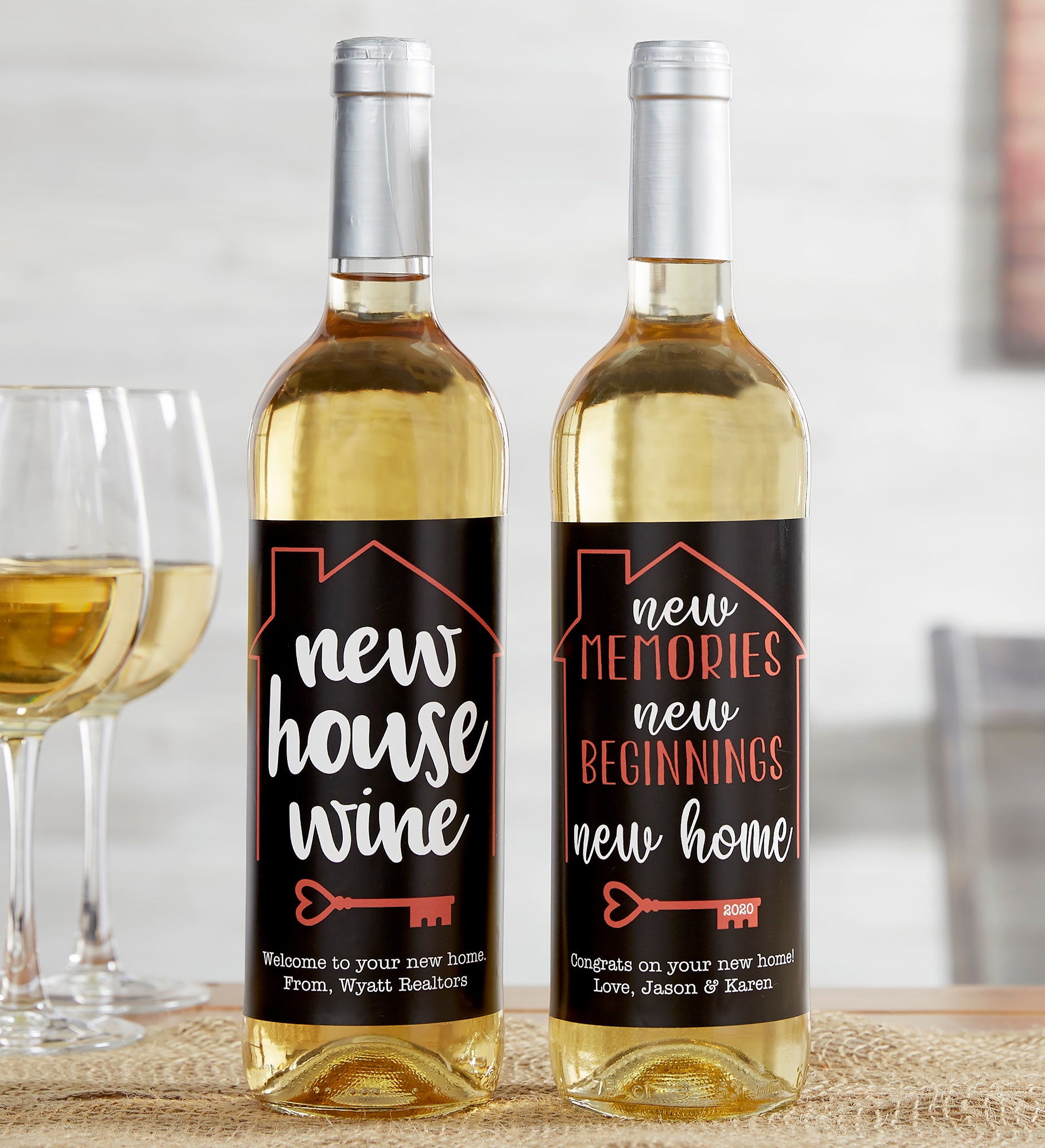 New House Wine Personalized Wine Bottle Label
